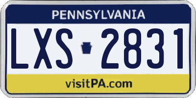 PA license plate LXS2831