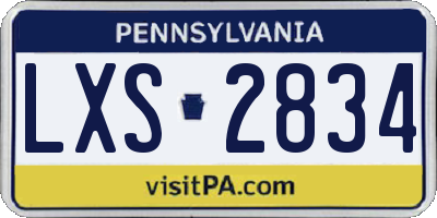 PA license plate LXS2834