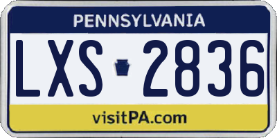 PA license plate LXS2836