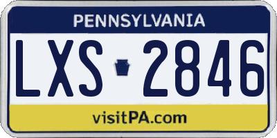 PA license plate LXS2846