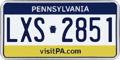 PA license plate LXS2851