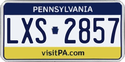 PA license plate LXS2857