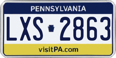 PA license plate LXS2863