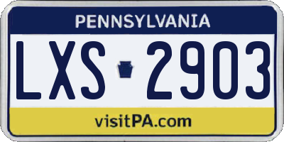 PA license plate LXS2903