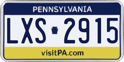PA license plate LXS2915