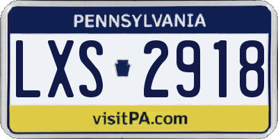 PA license plate LXS2918
