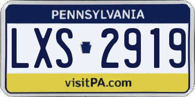 PA license plate LXS2919