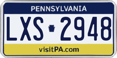 PA license plate LXS2948