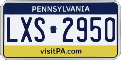 PA license plate LXS2950
