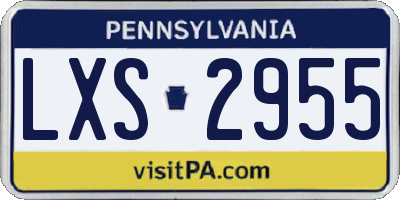 PA license plate LXS2955