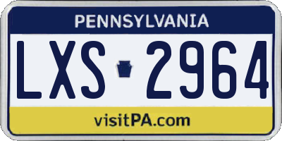PA license plate LXS2964