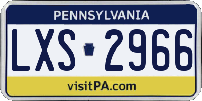 PA license plate LXS2966
