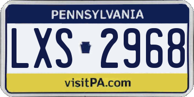PA license plate LXS2968