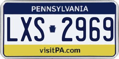 PA license plate LXS2969