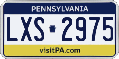 PA license plate LXS2975