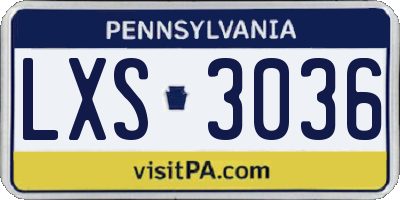 PA license plate LXS3036