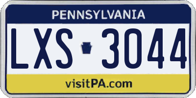 PA license plate LXS3044