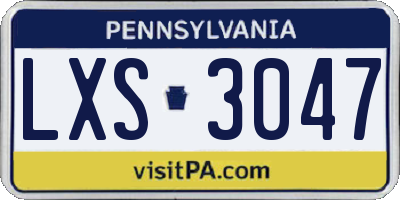 PA license plate LXS3047