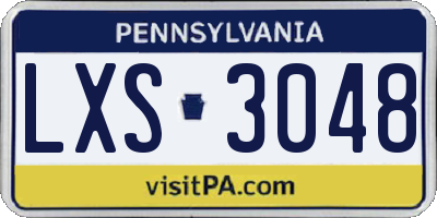 PA license plate LXS3048
