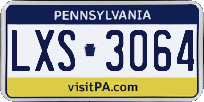 PA license plate LXS3064