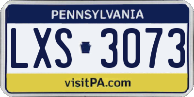 PA license plate LXS3073