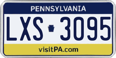 PA license plate LXS3095