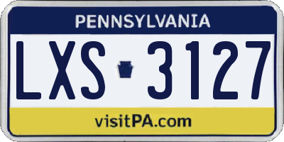 PA license plate LXS3127