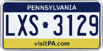 PA license plate LXS3129