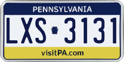 PA license plate LXS3131
