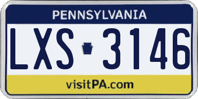 PA license plate LXS3146