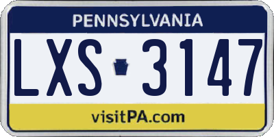 PA license plate LXS3147
