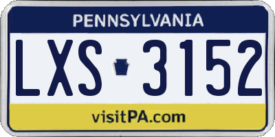 PA license plate LXS3152