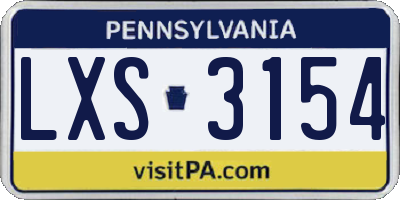 PA license plate LXS3154