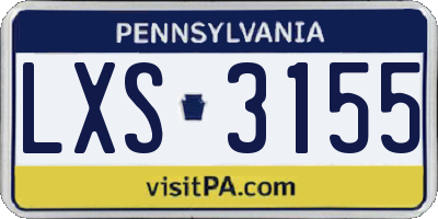 PA license plate LXS3155
