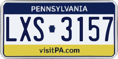 PA license plate LXS3157