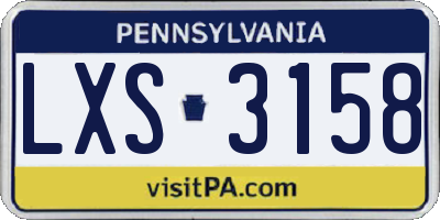 PA license plate LXS3158