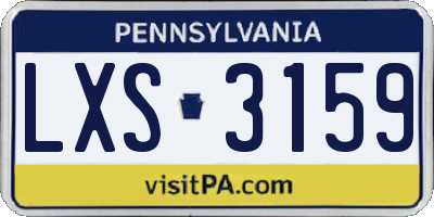 PA license plate LXS3159