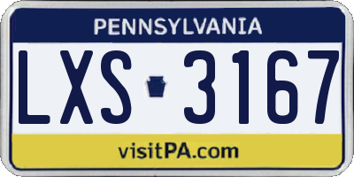 PA license plate LXS3167