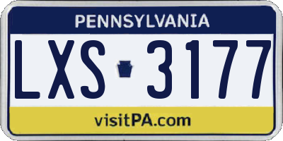 PA license plate LXS3177