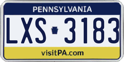 PA license plate LXS3183