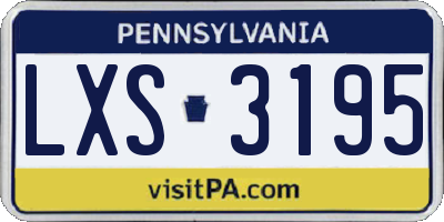 PA license plate LXS3195