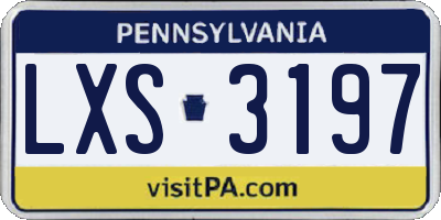 PA license plate LXS3197