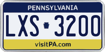 PA license plate LXS3200