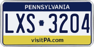 PA license plate LXS3204