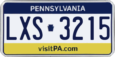 PA license plate LXS3215