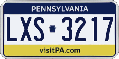 PA license plate LXS3217