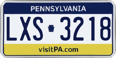 PA license plate LXS3218