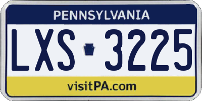 PA license plate LXS3225