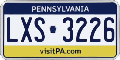 PA license plate LXS3226