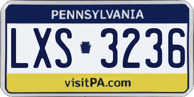 PA license plate LXS3236
